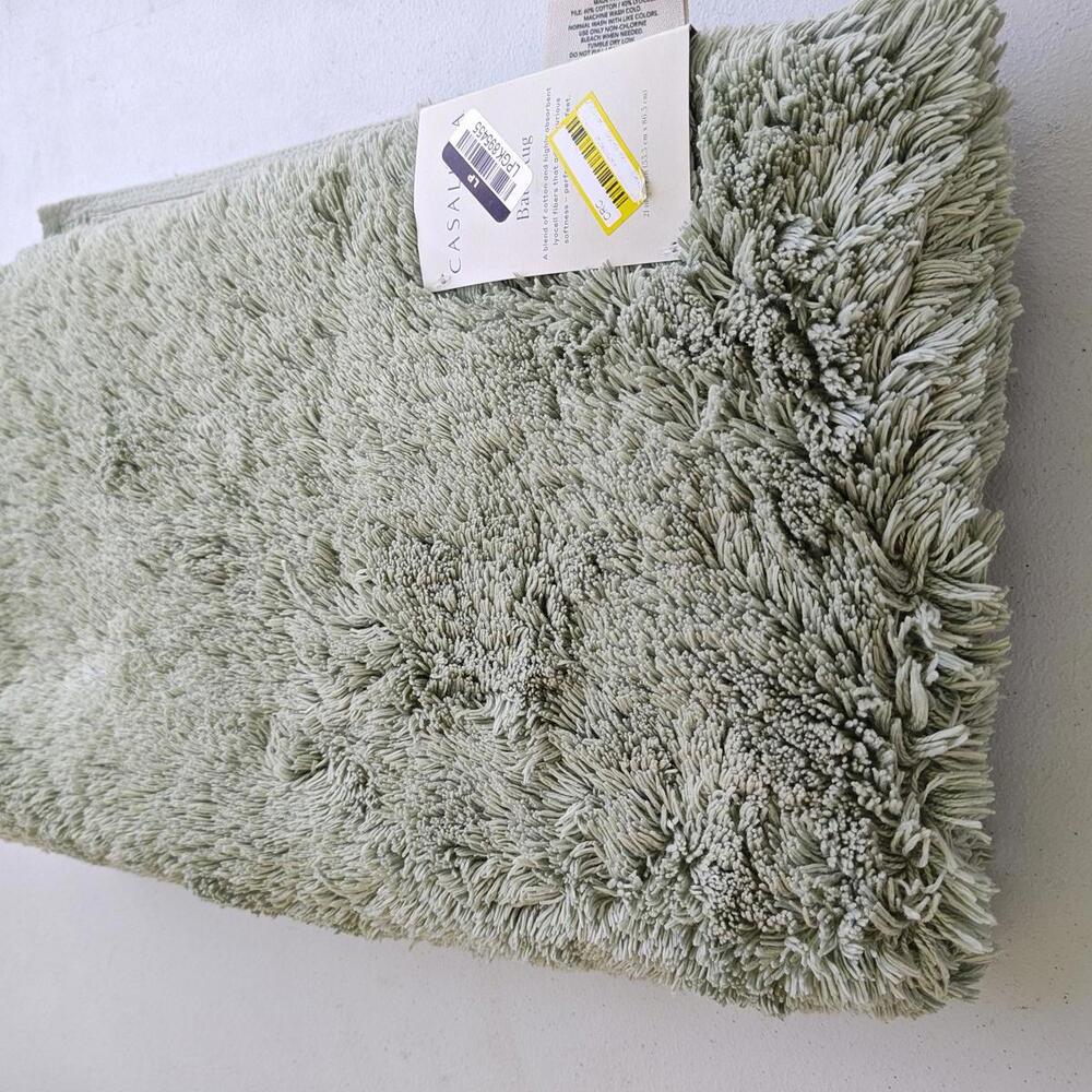 Casaluna Plush 21" X 34" Rug Soft plush Lite Green NEW 60% /40% Blend